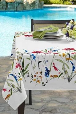 Indoor-Outdoor Spillproof Fabric Tablecloth For Spring/Summer/Party/Picnic (70" Round With Umbrella Hole, Angelica) -Generic Furniture Shop 51ro4c6EOIL. AC