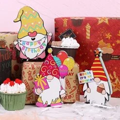 3 PCS Wooden Happy Birthday Gnomes Self-Standing Gnome Table Decorations Birthday Gnomes Table Signs Tray Gnome Decor For Home,Garden Birthday Party -Generic Furniture Shop 51roj8AzqoL