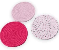 100% Cotton Thread Weave Potholders And Trivets - Stylish Coasters, Hot Pads, Hot Mats, Spoon Rest (Set Of 3) - 7 Inch Diameter Placemats - Perfect For Cooking And Baking By Diameter (Purple) -Generic Furniture Shop 51rvKOpDPpL. AC