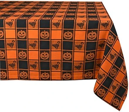 Halloween Party Tabletop Decor, Reusable & Machine Washable Cotton Fabric, Tablecloth, 70" Round, Spooky Portraits 13 Halloween Party Tabletop Decor, Reusable & Machine Washable Cotton Fabric, Tablecloth, 70" Round, Spooky Portraits - Image 13