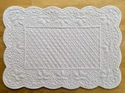 100% Cotton Quilted Round Placemat In White | Single Placemat -Generic Furniture Shop 51s7XBwyghL. AC