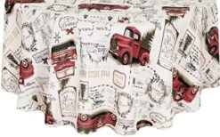 Pine Hill Christmas Tree Farm Fabric Holiday Placemats - Nostalgic Retro Christmas Farm Truck Print Placemats, Set Of 4 Farm Fresh Red Truck Placemats -Generic Furniture Shop 51sOSDOOr4L. AC 1