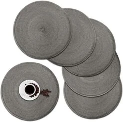 Round Placemats, Crossweave Heat Resistant Woven Round Place Mats Diameter 13.5 Inch For Kitchen Table Set Of 6 (Nautical Blue) -Generic Furniture Shop 51sUJ0WZjL. AC