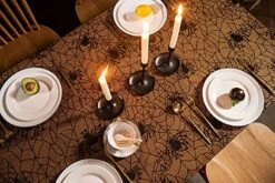 2 Pack Halloween Tablecloth, 54 X 72 Inch Rectangular Polyester Lace Tablecloth, Black Spider Web Lace Table Cover For Halloween Party, Scary Movie Nights, Halloween Table Decorations -Generic Furniture Shop 51sdsMfZB9L