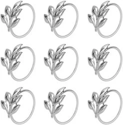 Set Of 20 Leaf Napkin Rings Metal Gold Napkin Holder Table Napkin Rings For Dinning Table Parties Everyday (Ye Zi-Gold 20) -Generic Furniture Shop 51srUe5HveL. AC