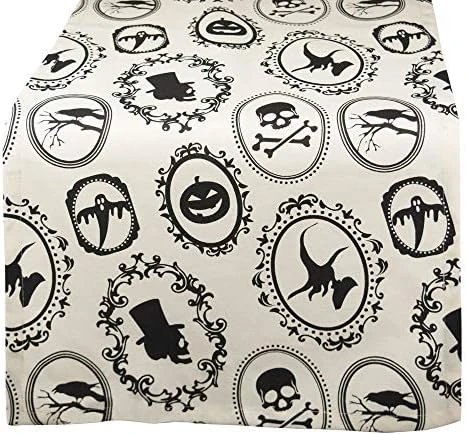 Halloween Party Tabletop Decor, Reusable & Machine Washable Cotton Fabric, Tablecloth, 70" Round, Spooky Portraits 10 Halloween Party Tabletop Decor, Reusable & Machine Washable Cotton Fabric, Tablecloth, 70" Round, Spooky Portraits - Image 10