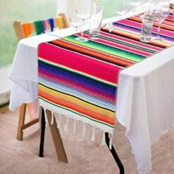 Mexican Serape Blanket Tablecloth 59 X 84 Inch For Mexican Wedding Party Decorations Outdoor Picnics Dining Table, Large Square Cotton Table Cloth -Generic Furniture Shop 51tZocZ8UTL. AC