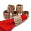 Woven Napkin Rings, Natural Water Hyacinth Woven Napkin Buckle, Handmade Braided Napkin Holder