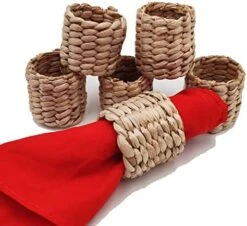 Woven Napkin Rings, Natural Water Hyacinth Woven Napkin Buckle, Handmade Braided Napkin Holder -Generic Furniture Shop 51tfVA8wuSL. AC