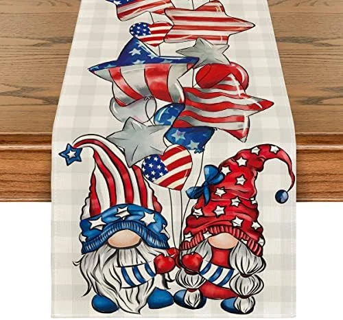 Gnomes Stars Love Heart Buffalo Plaid 4th Of July Placemats Set Of 4, 12x18 Inch Holiday Table Mats For Party Kitchen Dining Decoration 13 Gnomes Stars Love Heart Buffalo Plaid 4th Of July Placemats Set Of 4, 12x18 Inch Holiday Table Mats For Party Kitchen Dining Decoration - Image 13
