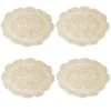 Crochet Cotton Lace Placemats Doilies 4pc, Oval, Beige, 12 X 17 Inch
