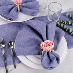 Handcraft Flower Napkin Rings Set Of 6,Pink Peony Flower Handmade Napkin Holder Rings Table Decorations For Summer,Wedding,Luncheons,Picnics,Banquet, Birthday,Christmas,Valentine's, Thanksgiving -Generic Furniture Shop 51tzVObdUyL