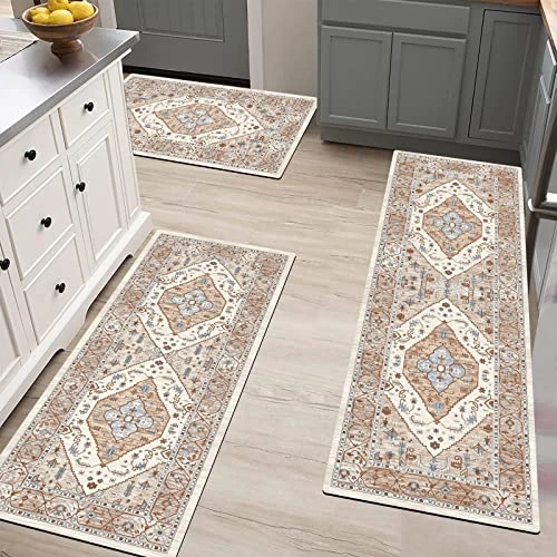 Pauwer Boho Kitchen Rugs Sets Of 3 Farmhouse Kitchen Runner Rugs And Mats Non Skid Washable Kitchen Mats For Floor Cushioned Waterproof Kitchen Floor Mat Laundry Room Area Rug Runner Carpet 5 Pauwer Boho Kitchen Rugs Sets Of 3 Farmhouse Kitchen Runner Rugs And Mats Non Skid Washable Kitchen Mats For Floor Cushioned Waterproof Kitchen Floor Mat Laundry Room Area Rug Runner Carpet - Image 5