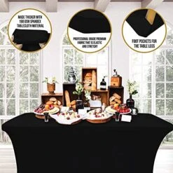 Uxe 8-feet Rectangle Tablecloth - Spandex Stretchable Table Cloth Cover, Black, 2 Pack -Generic Furniture Shop 51u7Fayw0pL