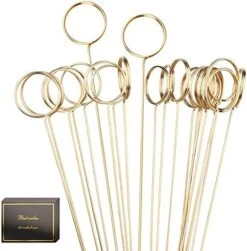 30 Pcs Floral Place Card Holder 13 Inch Floral Card Holder Picks , Metal Wire Photo Memo Holder , Round Flower Favor Card Holder For Wedding Party Birthday Office ​Cake (Silver, ​Give 30 Cards) -Generic Furniture Shop 51uMaIKGrtL. AC