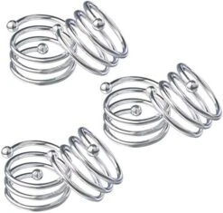 Metal Spiral Napkin Rings Round Serviette Holder Buckles Napkin Rings For Dinner, Holiday Parties, Family Gatherings, Dinner Party, Table Decorations, Set Of 6 (Silver) -Generic Furniture Shop 51uetXgm3 L. AC