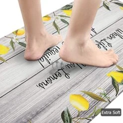 Anti Fatigue Kitchen Mat For Floor 2 Piece Waterproof Lemon Kitchen Rug Runner Thick Cushioned Kitchen Floor Mat Non Slip Kitchen Mat And Rug Comfort Heavy Duty Standing Mat Carpets For Kitchen -Generic Furniture Shop 51uxDVjjjUL