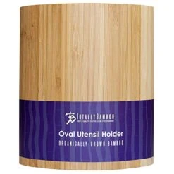 Totally Bamboo Oval Shaped Bamboo Kitchen Utensil Holder, 6" X 4" X 7" -Generic Furniture Shop 51v3JqVIm6L