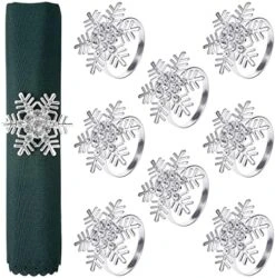 Apkin Rings- Set Of 8 Snowflake Metal Napkin Holder Silver Xmas Napkin Buckle For Holiday Party Dinner Wedding Banquet Christmas Dinning Table Settings Decoration -Generic Furniture Shop 51v4bVOWD9L. AC