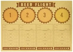 Creative Converting Heers & Beers Beer Flight Placemats Party Supplies, 14” X 10”, Multicolor