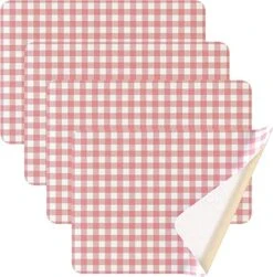 Vegan Leather PVC Blue Placemats Set Of 4 - Easy To Clean - Machine Washable, Heat Resistant, Non Slip, Stain Resistant - Kid Friendly Farmhouse Design Kitchen Table Place Mats - Indoor Or Outdoor Use -Generic Furniture Shop 51vYKfpOlpL. AC