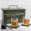 Whiskey Glasses And Whiskey Stones In Unique Tactical Box Display | Ideal Groomsmen Gifts Whiskey Gifts For Men | Bourbon Whiskey Cocktail Glasses, Coasters And Tongs… (with Whiskey Stones)