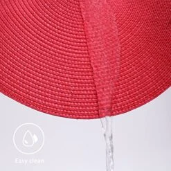 GENERIC Round Placemats Set Of 6 - Woven Red Place Mats Indoor For Dining Table - Washable Heat Resistant Farmhouse Table Mat - Plastic Vinyl Placemat - Table Mats Decorations For Dining Room -Generic Furniture Shop 51vrfH5mnXL