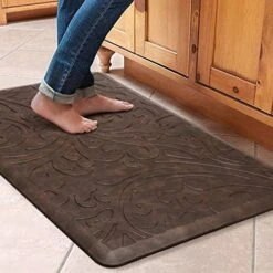 2PCS Kitchen Mat Cushioned Anti-Fatigue Floor Mat,Waterproof Non-Slip Standing Mat,Ergonomic Comfort Floor Mat Rug For Home,Office,Sink,Laundry,Desk(17.3"x28"+17.3"x60",Brown) -Generic Furniture Shop 51vuwZdhsrL. AC