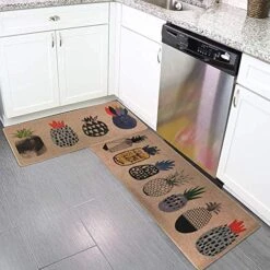 Kitchen Rugs And Mats Pineapple 2 Piece Anti Fatigue Mat Kitchen Non Skid Kitchen Floor Mats Rubber Back Absorbent Washable Kitchen Rug Set Green Kitchen Rugs For Doormat Bathroom 17''x29''+17''x47' -Generic Furniture Shop 51w0ZsOjl1L
