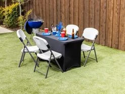 Iceberg IGear Stretch Fabric Table Cover, Fits 4' Table, Polyester/Spandex, Black, 24" W X 48" L -Generic Furniture Shop 51wDmhcsPyL