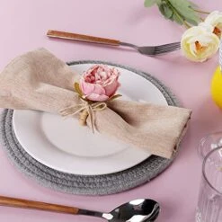 Handcraft Flower Napkin Rings Set Of 6,Pink Peony Flower Handmade Napkin Holder Rings Table Decorations For Summer,Wedding,Luncheons,Picnics,Banquet, Birthday,Christmas,Valentine's, Thanksgiving -Generic Furniture Shop 51wqBPDcZ1L