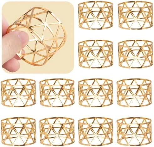 12PCS – Napkin Rings, Gold Napkin Rings Set Of 12, Holiday Napkin Holders For Dining, Anniversary, Birthday, Christmas, Easter, Fall, Halloween, Thanksgiving, Party Of Table Setting 6 12PCS – Napkin Rings, Gold Napkin Rings Set Of 12, Holiday Napkin Holders For Dining, Anniversary, Birthday, Christmas, Easter, Fall, Halloween, Thanksgiving, Party Of Table Setting - Image 6