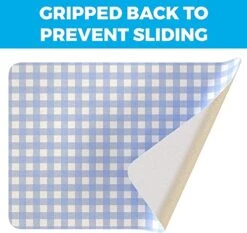 Vegan Leather PVC Blue Placemats Set Of 4 - Easy To Clean - Machine Washable, Heat Resistant, Non Slip, Stain Resistant - Kid Friendly Farmhouse Design Kitchen Table Place Mats - Indoor Or Outdoor Use -Generic Furniture Shop 51xKE7QZcFL