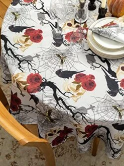 Printed Halloween Tablecloth, Romantic Collection - Wrinkle Free Table Cloth For Halloween Decorations, Dinner Parties And Scary Movie Nights (Creepy Chic, 70 Inch Round) -Generic Furniture Shop 51xb5JbNscL