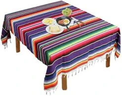 Mexican Serape Blanket Tablecloth 59 X 84 Inch For Mexican Wedding Party Decorations Outdoor Picnics Dining Table, Large Square Cotton Table Cloth -Generic Furniture Shop 51xk7pAlOxL. AC