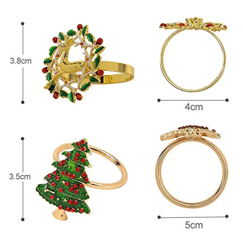 8 Pieces Christmas Napkin Rings Wreath Christmas Tree Napkin Holders Table Decor Set For Christmas Holiday Dinner Wedding Party Banquet Dinning Table Decoration 2 8 Pieces Christmas Napkin Rings Wreath Christmas Tree Napkin Holders Table Decor Set For Christmas Holiday Dinner Wedding Party Banquet Dinning Table Decoration - Image 2