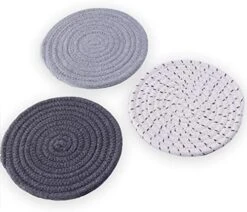 100% Cotton Thread Weave Potholders And Trivets - Stylish Coasters, Hot Pads, Hot Mats, Spoon Rest (Set Of 3) - 7 Inch Diameter Placemats - Perfect For Cooking And Baking By Diameter (Purple) -Generic Furniture Shop 51ySWp8tbL. AC