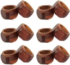 Wood Napkin Rings - Set Of 12 - Handmade Dining Table Napkin Holder - Classic Everyday Harvest Autumn Fall Thanksgiving Holiday Christmas Festive Party Gift Farmhouse Décor -Dark Natural -Generic Furniture Shop 51ybAbJnv5L. AC
