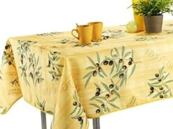 , 60 X 95-Inch Rectangular Yellow Olive Branch Stain Resistant Tablecloth, Yellow -Generic Furniture Shop 51zWvP6czZL. AC