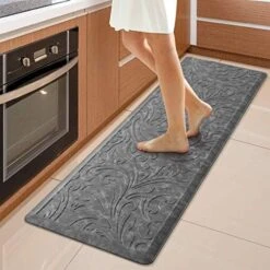 2PCS Kitchen Mat Cushioned Anti-Fatigue Floor Mat,Waterproof Non-Slip Standing Mat,Ergonomic Comfort Floor Mat Rug For Home,Office,Sink,Laundry,Desk(17.3"x28"+17.3"x60",Brown) -Generic Furniture Shop 51zfUc zCKL. AC