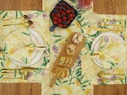 100% Polyester Placemats For Dining Table Set Of 6, Reversable & Waterproof For Indoor Or Outdoor Use, Heat-Resistant Non-Slip Place Mats For Kitchen Table Mats 13 X 19 Inch, Lemon Bliss -Generic Furniture Shop 51zlRAYxSaL