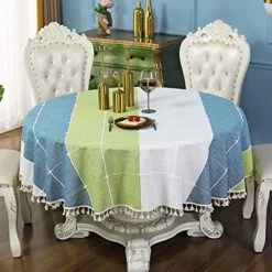 Round Grey Checkered Tablecloth Diameter 90 Inch Neutral Color Cotton Linen Table Cloth Heavy Weight Stitching Tassel Tablecloths For Dining Table Room Kitchen Picnic Outdoor 27 Round Grey Checkered Tablecloth Diameter 90 Inch Neutral Color Cotton Linen Table Cloth Heavy Weight Stitching Tassel Tablecloths For Dining Table Room Kitchen Picnic Outdoor -Generic Furniture Shop 51zpNIFAs8S. AC 1