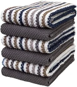 Premium Kitchen Towels (16”x 26”, 6 Pack) | Large Cotton Kitchen Hand Towels | Popcorn Striped Design | Dish Towels | 430 GSM Highly Absorbent Tea Towels Set With Hanging Loop | Blue -Generic Furniture Shop 611WgB7ff5L. AC