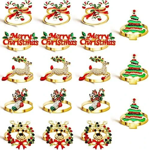 Christmas Napkin Rings Holders For Christmas Dinners Parties, Wedding Adornment, Table Decoration Accessories Dding Adornment, Table Decoration Accessories (Merry Christmas Set, 6) 10 Christmas Napkin Rings Holders For Christmas Dinners Parties, Wedding Adornment, Table Decoration Accessories Dding Adornment, Table Decoration Accessories (Merry Christmas Set, 6) - Image 10