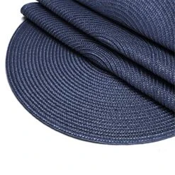 Round Placemats, Crossweave Heat Resistant Woven Round Place Mats Diameter 13.5 Inch For Kitchen Table Set Of 6 (Nautical Blue) -Generic Furniture Shop 614vcX1IUFL