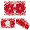 Christmas Holidays Placemats Set Of 6, Embroidered Table Place Mats For Home Kitchen Dining Table Linens Decoration (Poinsettia)
