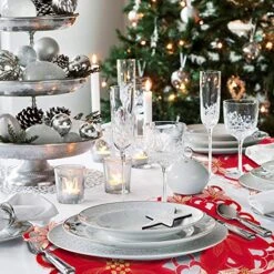 Christmas Holidays Placemats Set Of 6, Embroidered Table Place Mats For Home Kitchen Dining Table Linens Decoration (Poinsettia) -Generic Furniture Shop 615PwrFJ3oL