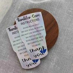 Tumbler Care Instructions , Tumbler Care Cards ,Tumbler Care And Cleaning Cards, Cup Care Instructions(50 Pack ) -Generic Furniture Shop 615vI5WPULL