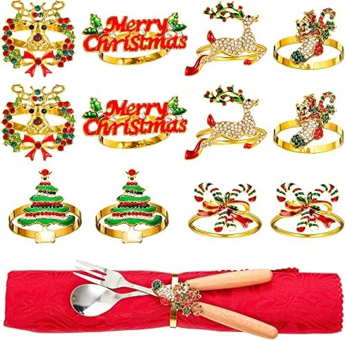 Christmas Napkin Rings Holders For Christmas Dinners Parties, Wedding Adornment, Table Decoration Accessories Dding Adornment, Table Decoration Accessories (Merry Christmas Set, 6) 9 Christmas Napkin Rings Holders For Christmas Dinners Parties, Wedding Adornment, Table Decoration Accessories Dding Adornment, Table Decoration Accessories (Merry Christmas Set, 6) - Image 9