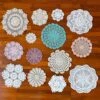 14 Pcs Cotton Crochet Doilies 4-11.5" Handmade White Beige Placemats (Beige 5pc+White 5pc+other 4pc)